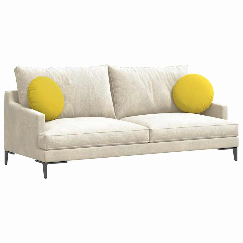 Jastučići za sjedenje 2 pcs Svijetlo žuta Ø40 x 13 cm tkanina