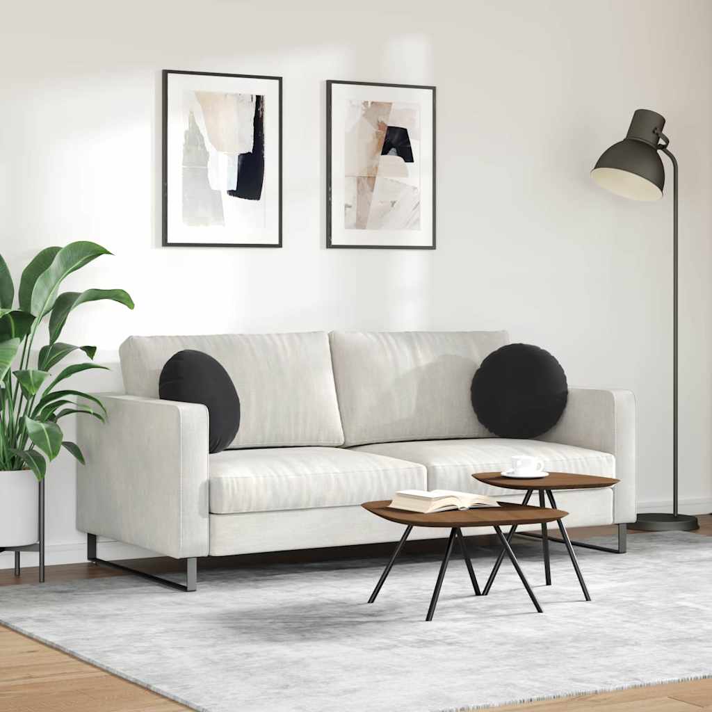 Jastučići za sjedenje 2 pcs Crna Ø 40 x 13 cm Baršun