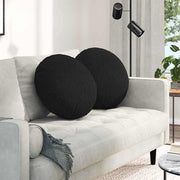 Jastučići za sjedenje 2 pcs Crna Ø50 x 19 cm tkanina