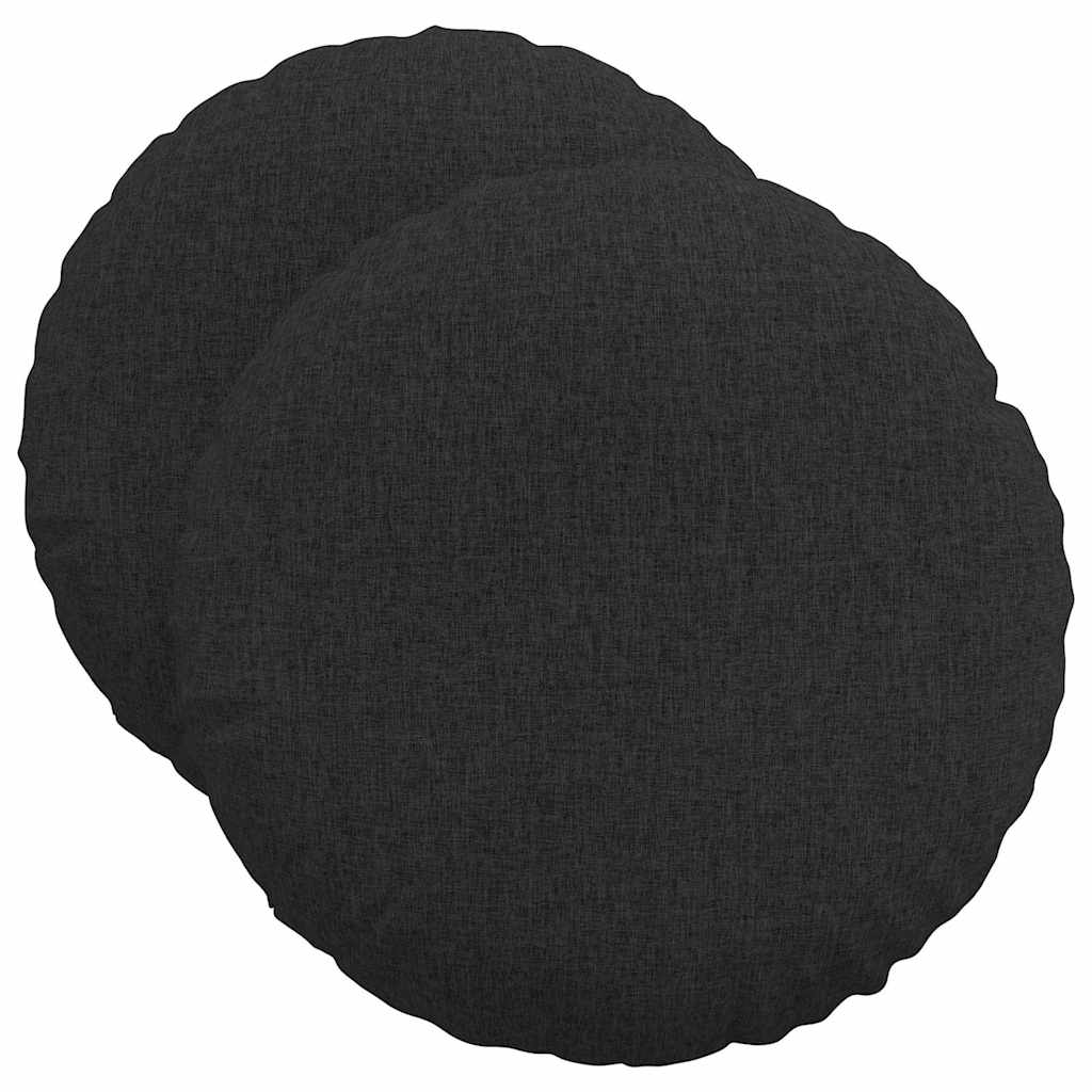 Jastučići za sjedenje 2 pcs Crna Ø50 x 19 cm tkanina