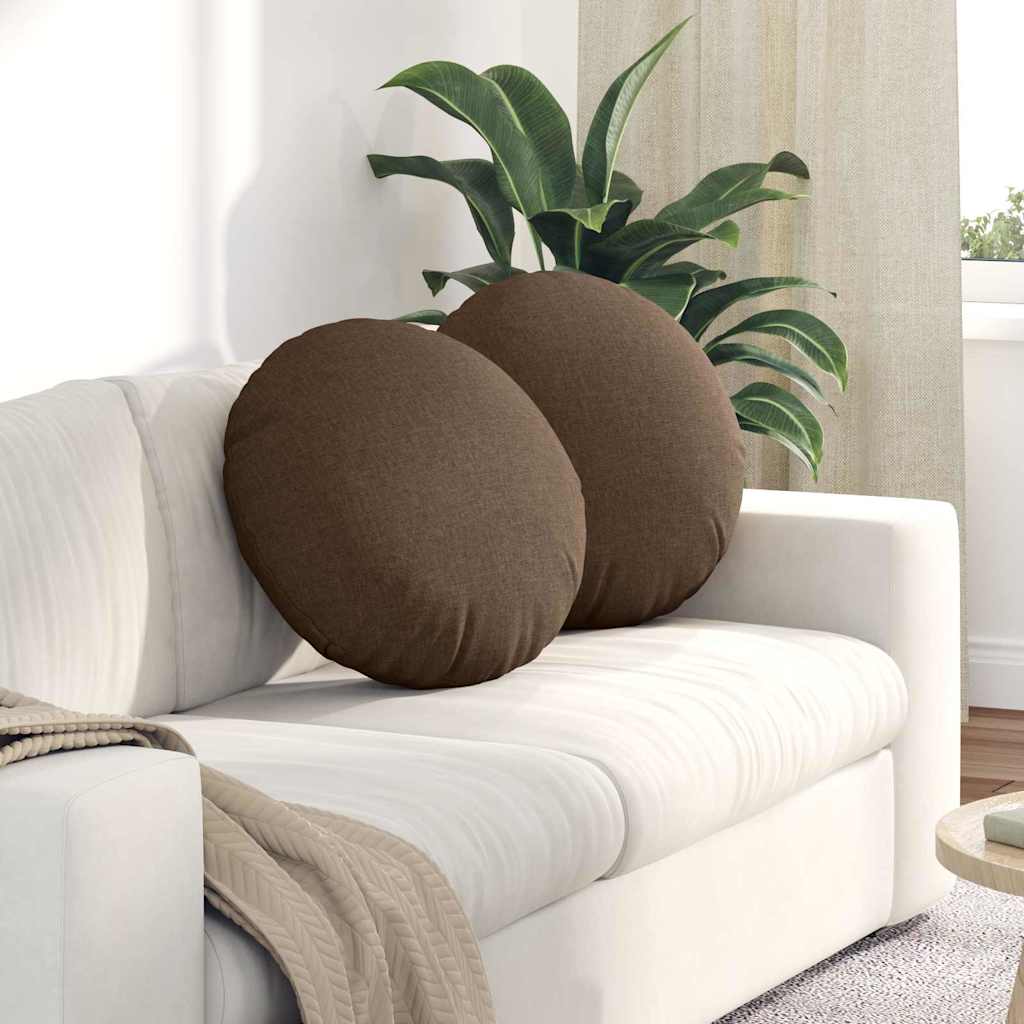 Jastučići za sjedenje 2 pcs Smeđa Ø50 x 19 cm tkanina