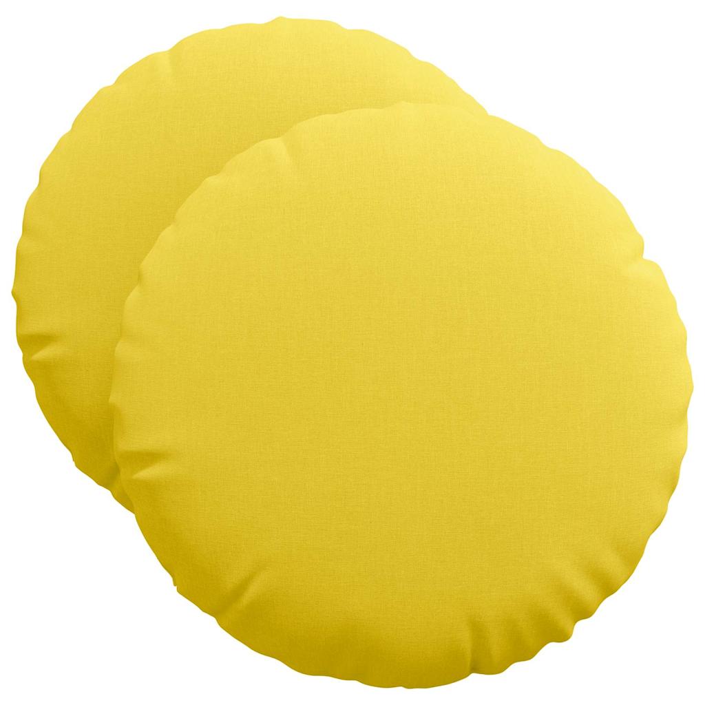 Jastučići za sjedenje 2 pcs Svijetlo žuta Ø50 x 19 cm tkanina