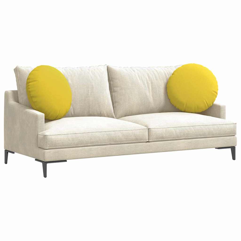 Jastučići za sjedenje 2 pcs Svijetlo žuta Ø50 x 19 cm tkanina
