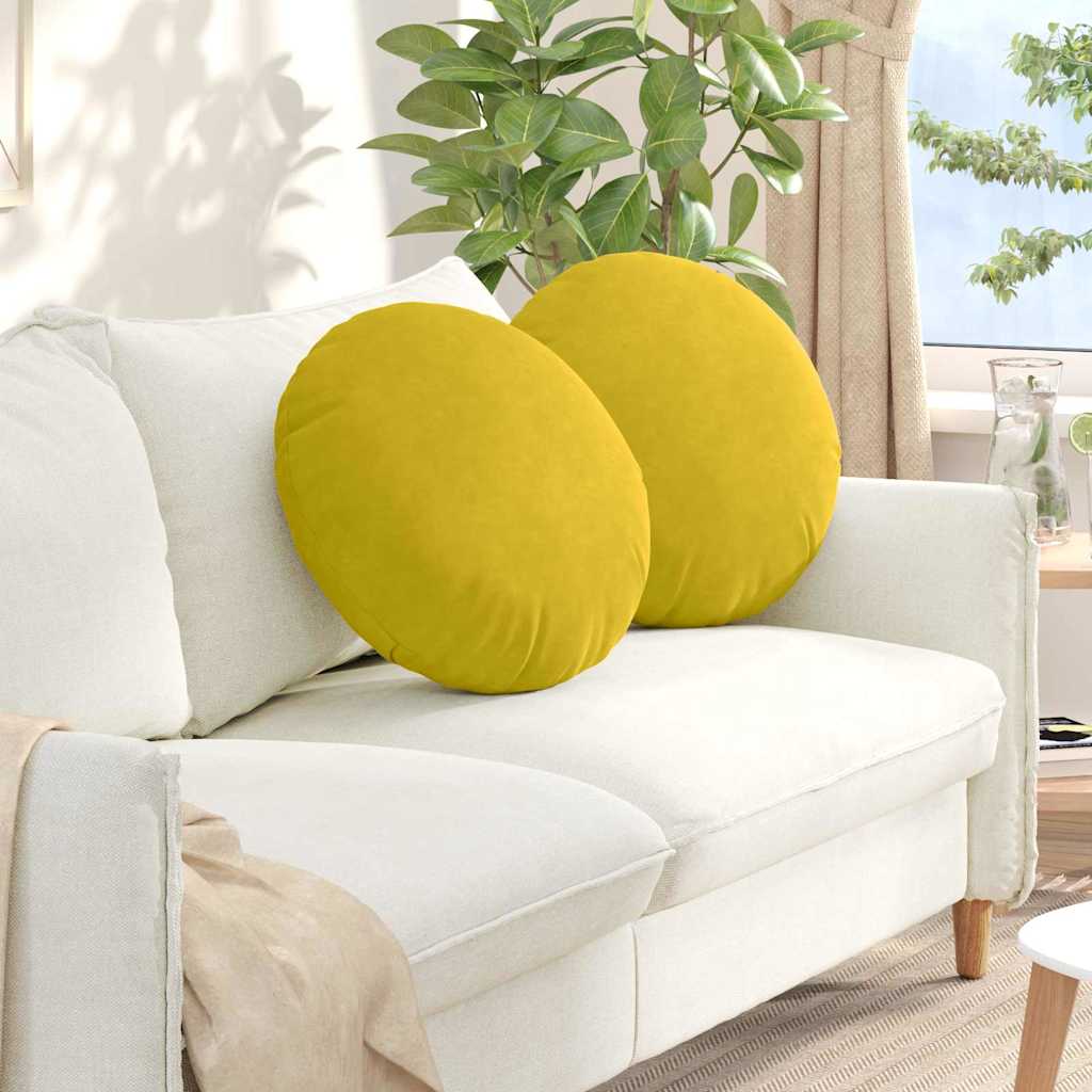 Jastučići za sjedenje 2 pcs Žuta Ø50 x 19 cm Baršun