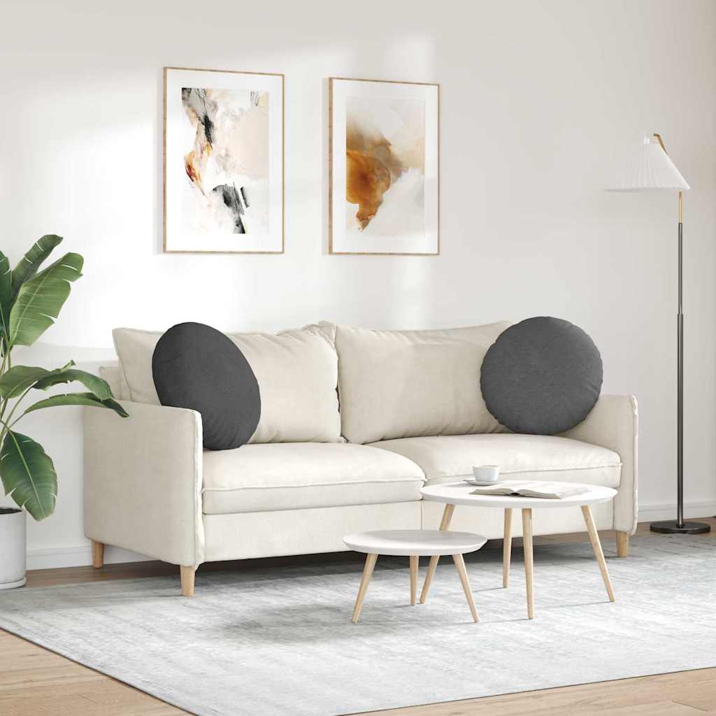 Jastučići za sjedenje 2 pcs Tamno siva Ø50 x 19 cm