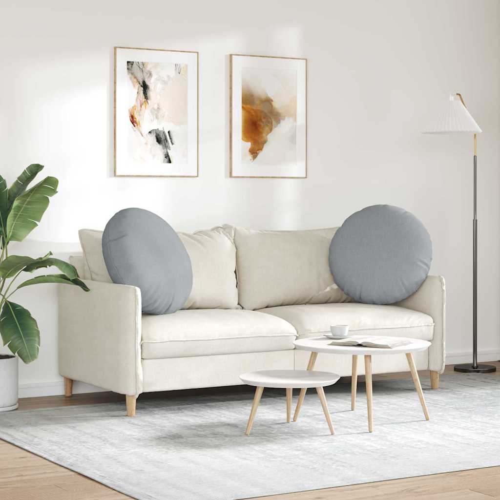 Jastučići za sjedenje 2 pcs Svijetlo siva Ø60 x 21 cm tkanina