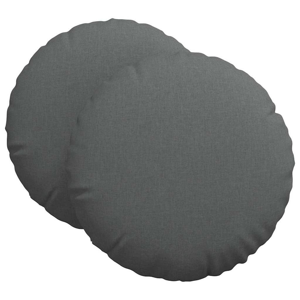 Jastučići za sjedenje 2 pcs Tamno siva Ø60 x 21 cm tkanina