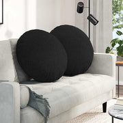 Jastučići za sjedenje 2 pcs Crna Ø60 x 21 cm tkanina