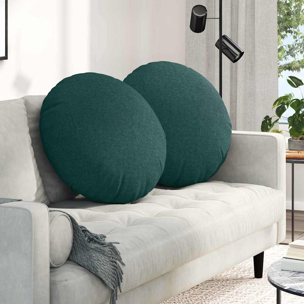 Jastučići za sjedenje 2 pcs Tamnozelena Ø60 x 21 cm tkanina