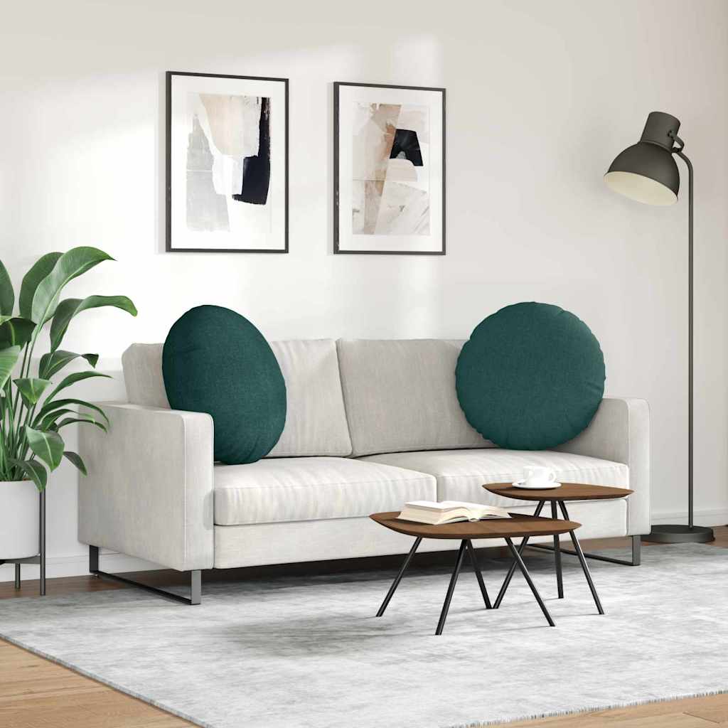 Jastučići za sjedenje 2 pcs Tamnozelena Ø60 x 21 cm tkanina