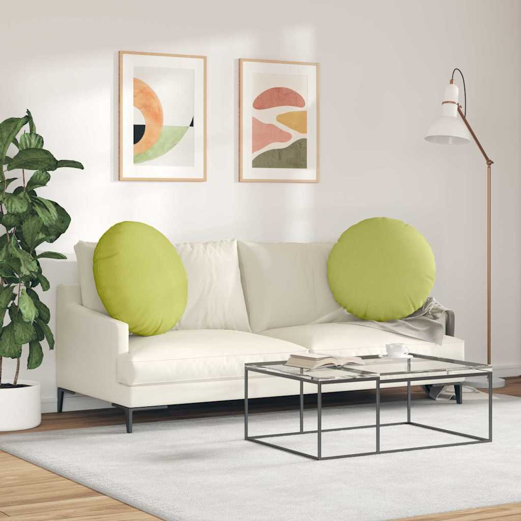Jastučići za sjedenje 2 pcs Svijetlo zelena Ø60 x 21 cm tkanina