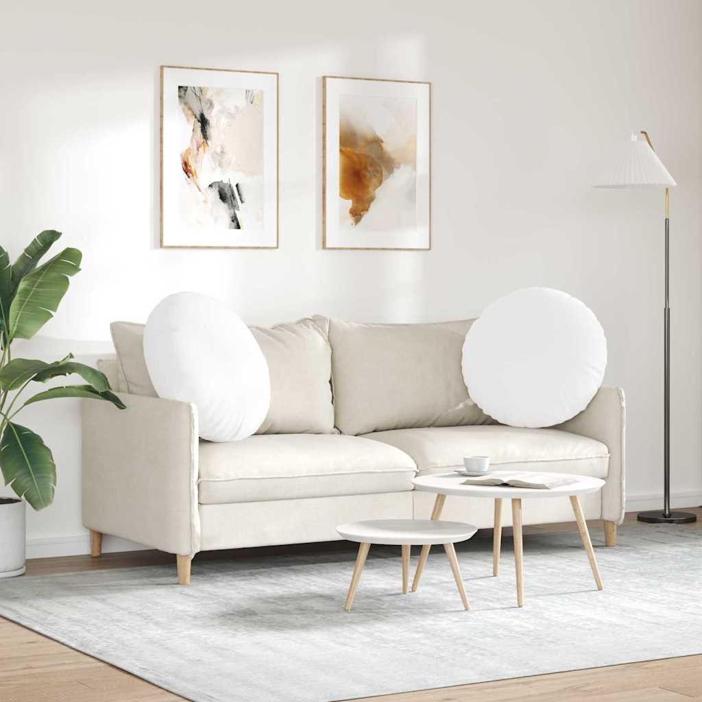 Jastučići za sjedenje 2 pcs Bijelo Ø60 x 21 cm tkanina