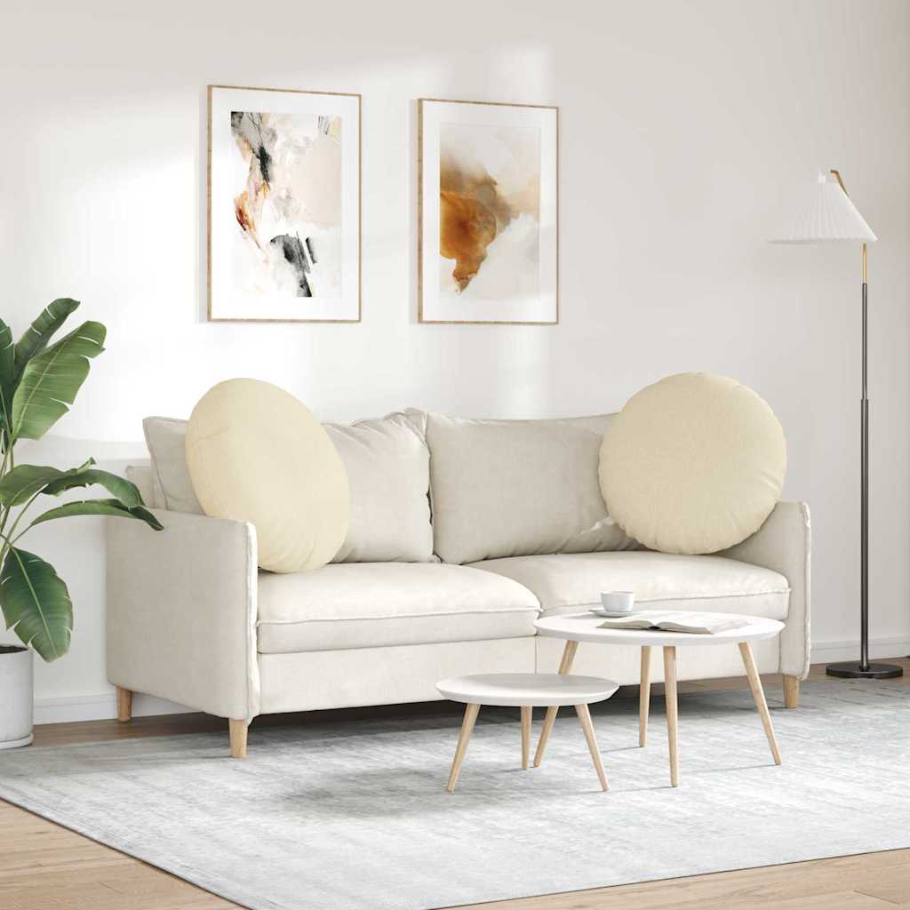 Jastučići za sjedenje 2 pcs Krema Ø80 x 29 cm tkanina