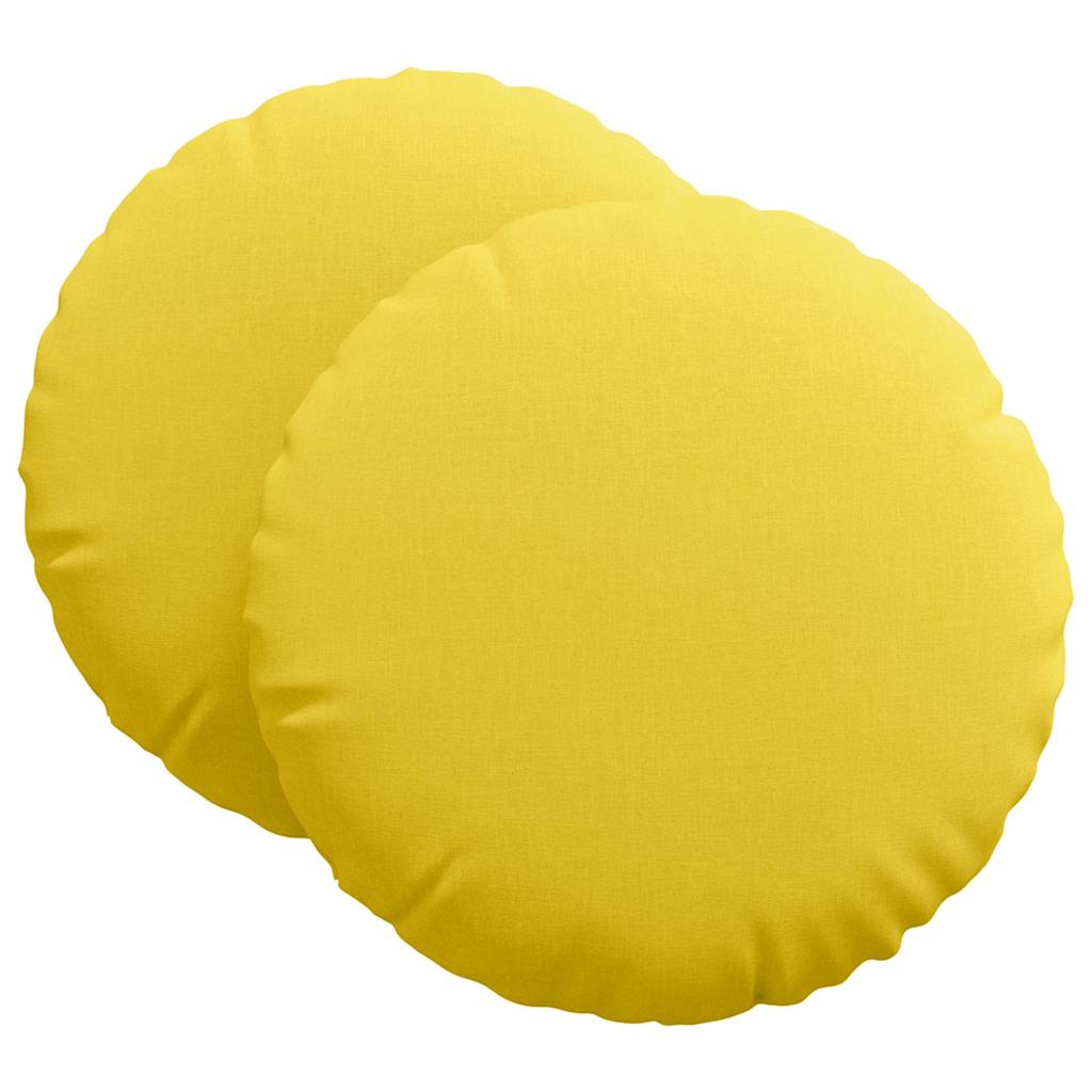 Jastučići za sjedenje 2 pcs Svijetlo žuta Ø80 x 29 cm tkanina