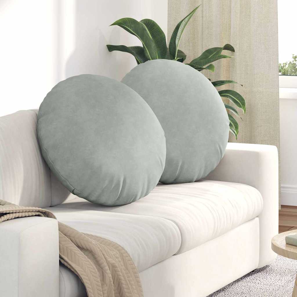 Jastučići za sjedenje 2 pcs Svijetlo siva Ø 40 x 13 cm Baršun
