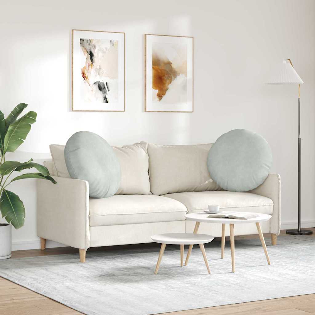 Jastučići za sjedenje 2 pcs Svijetlo siva Ø 40 x 13 cm Baršun