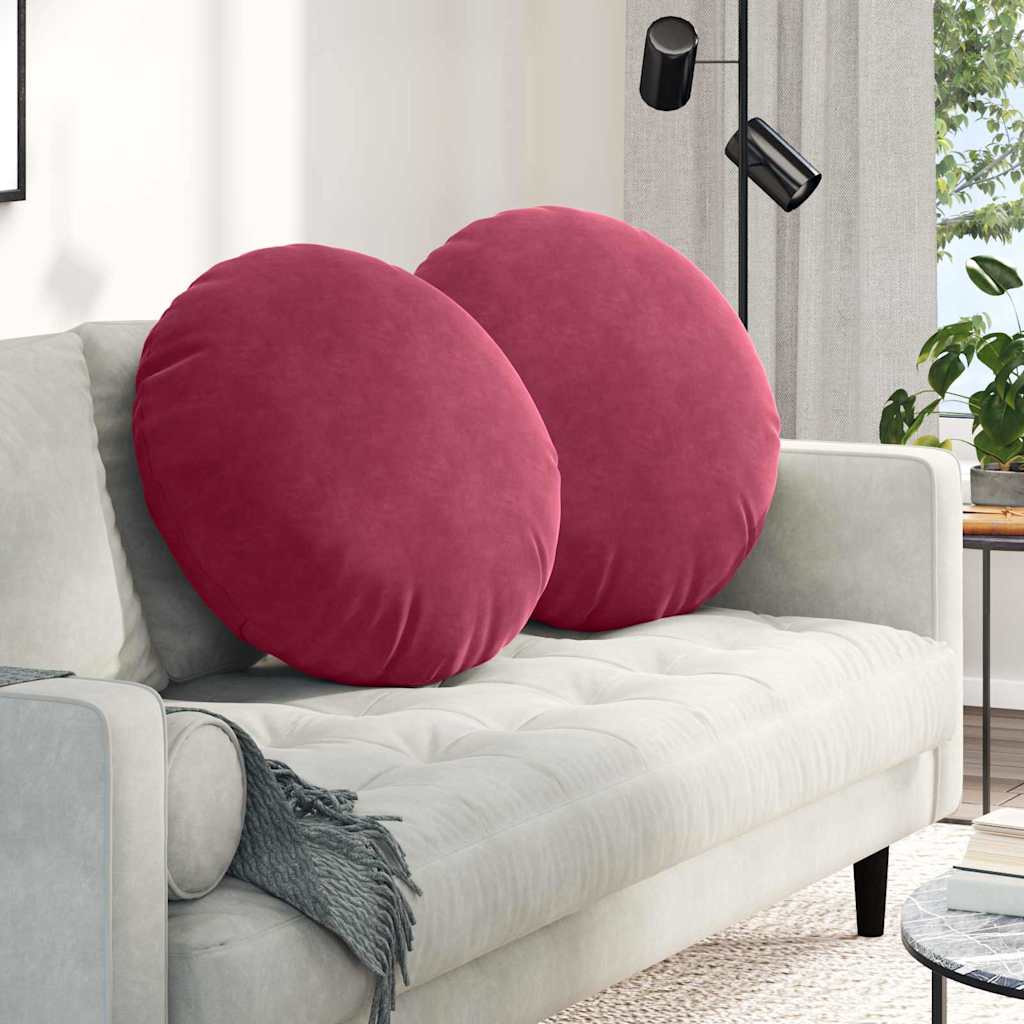 Jastučići za sjedenje 2 pcs Vinska crvena Ø 80 x 29 cm Baršun