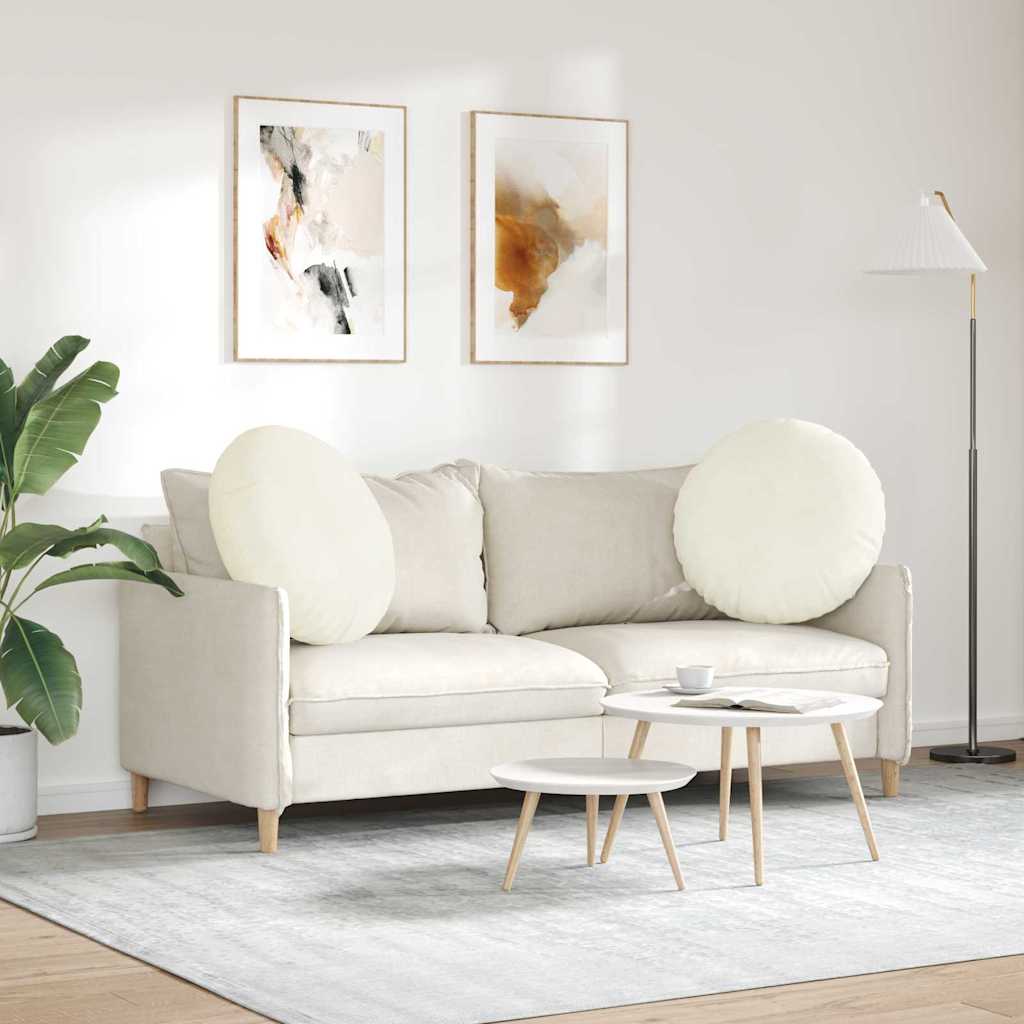 Jastučići za sjedenje 2 pcs Krema Ø 80 x 29 cm Baršun