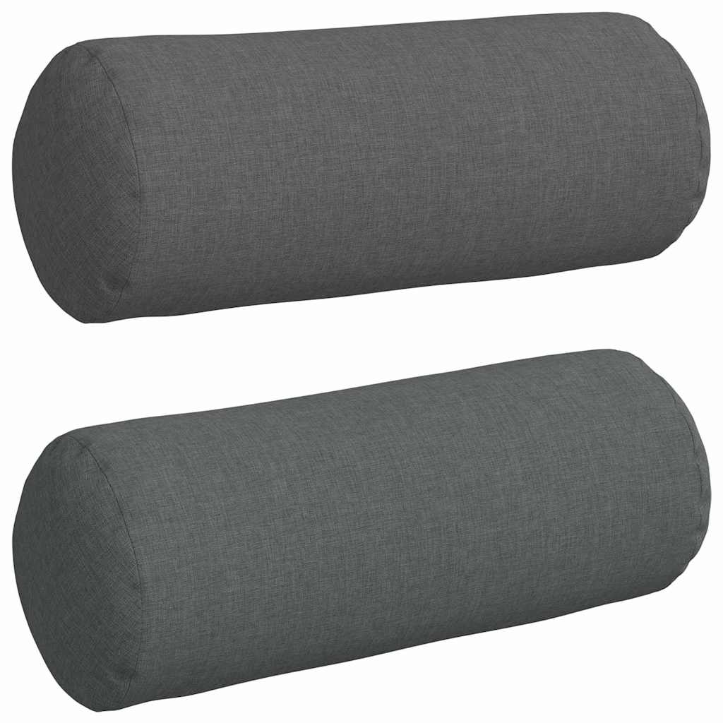 Valjkasti jastučići 2 pcs Tamno siva Ø 15 x 40 cm tkanina