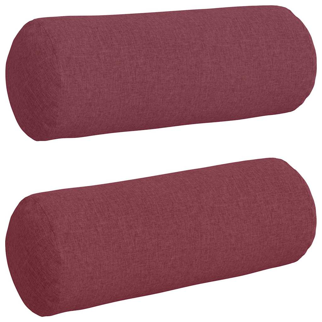 Valjkasti jastučići 2 pcs Vinska crvena Ø 25 x 70 cm tkanina