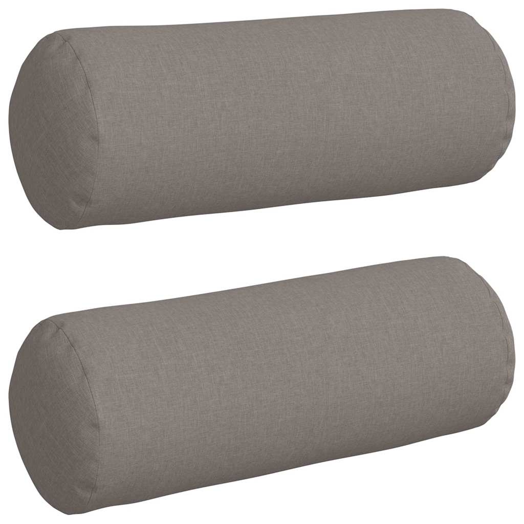 Valjkasti jastučići 2 pcs Sivo-smeđa Ø 25 x 70 cm tkanina