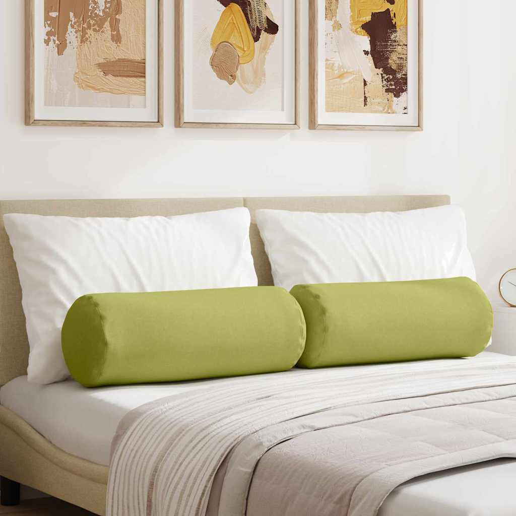 Valjkasti jastučići 2 pcs Svijetlo zelena Ø 25 x 70 cm tkanina