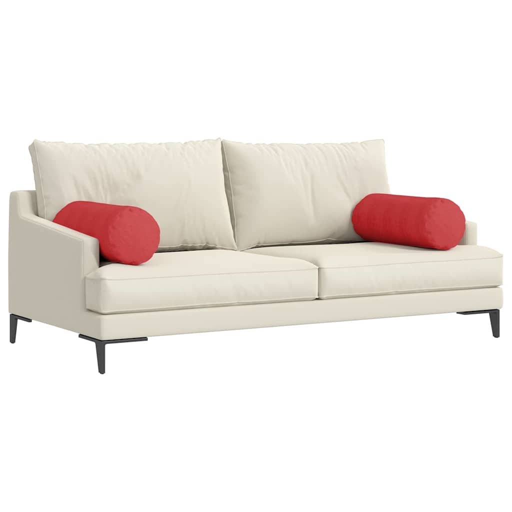 Valjkasti jastučići 2 pcs Crvena Ø 25 x 70 cm tkanina