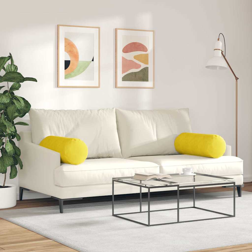 Valjkasti jastučići 2 pcs Žuta Ø 25 x 70 cm Kordura tekstil