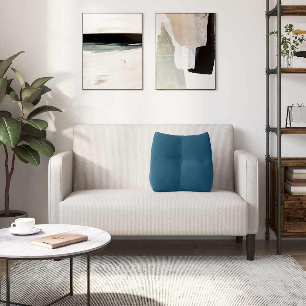 Jastuk za leđa Plava 45 x 24 x 50 cm Baršun