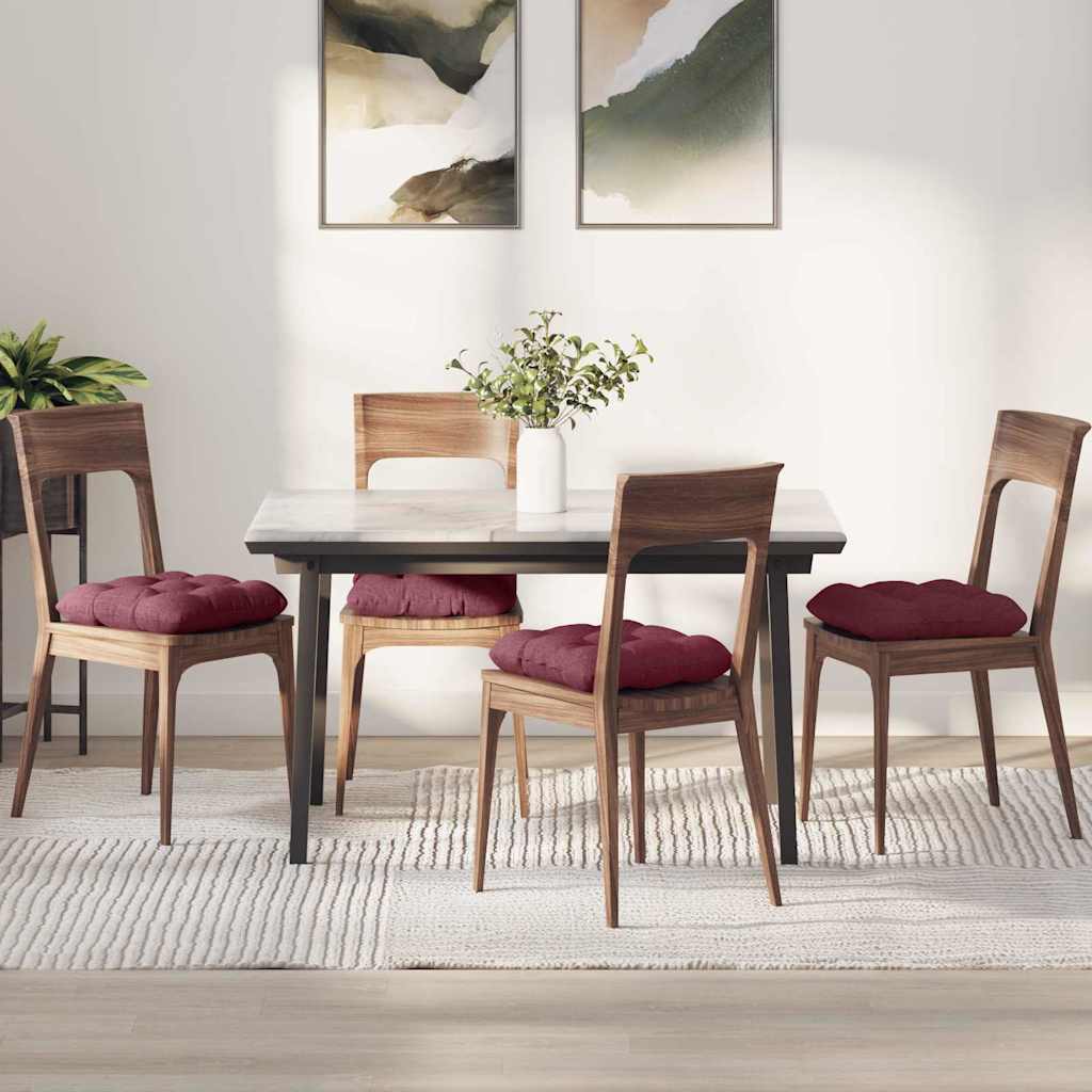 Jastučići za sjedenje 4 pcs Vinska crvena 40 x 40 x 12 cm