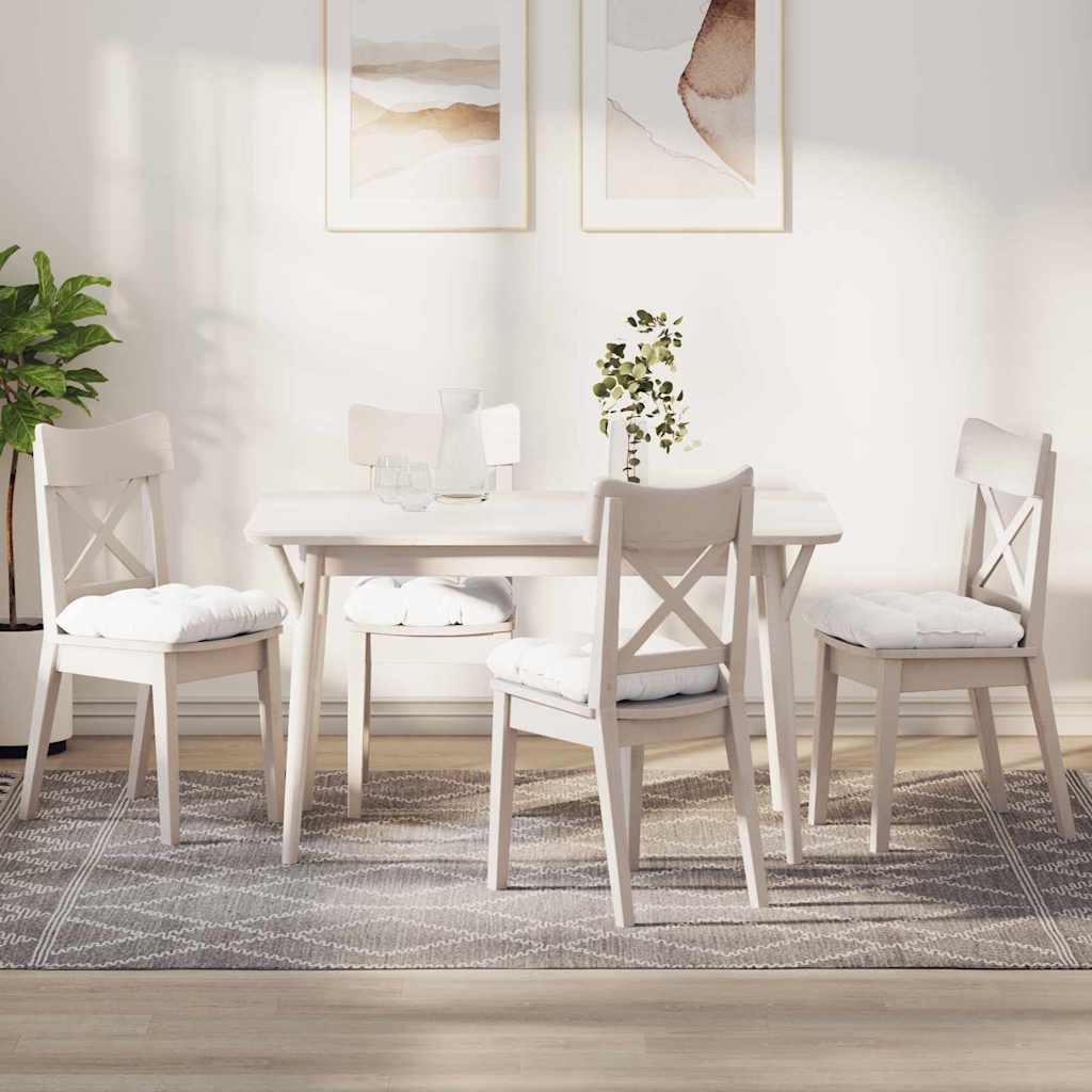 Jastučići za sjedenje 4 pcs Bijelo 40 x 40 x 12 cm tkanina
