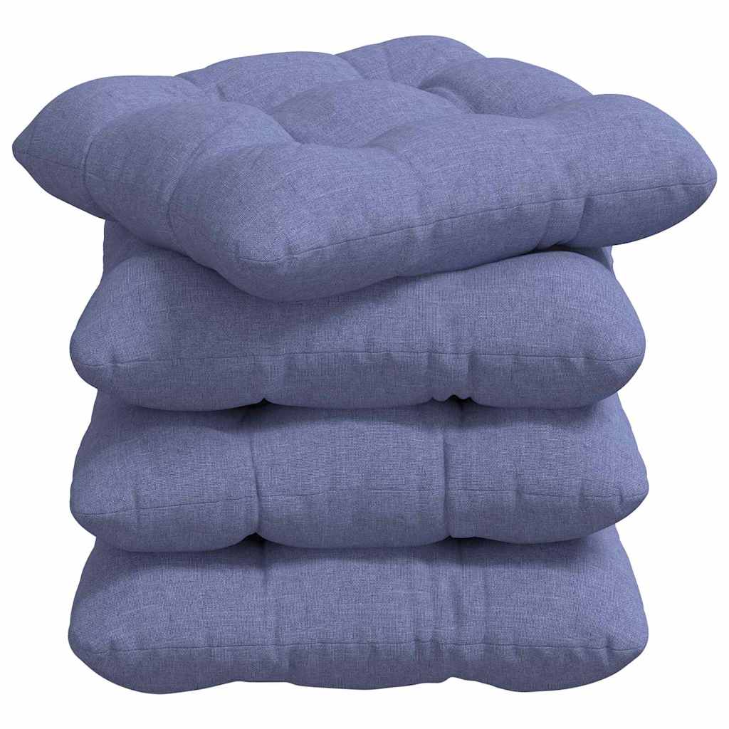 Jastučići za sjedenje 4 pcs Traper plava 40 x 40 x 12 cm