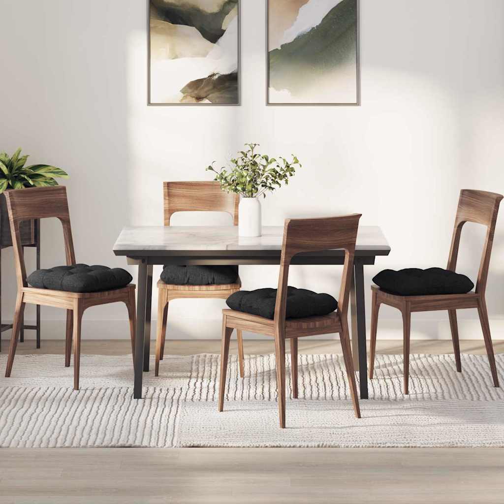 Jastučići za sjedenje 4 pcs Crna 45 x 45 x 12 cm tkanina