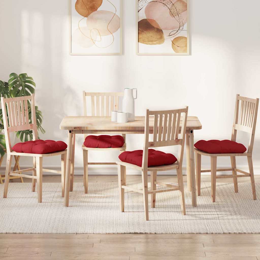 Jastučići za sjedenje 4 pcs Crvena 45 x 45 x 12 cm tkanina