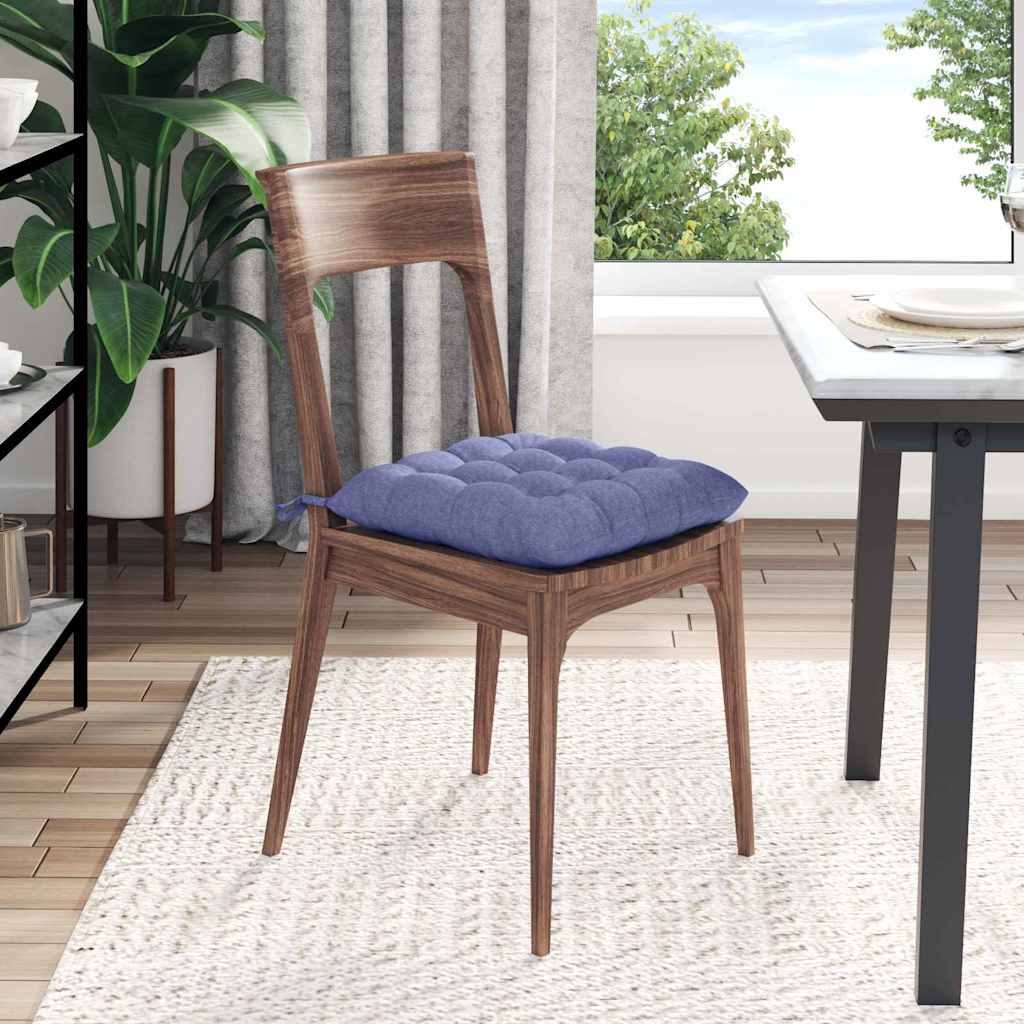 Jastučići za sjedenje 4 pcs Traper plava 40 x 40 x 6 cm tkanina
