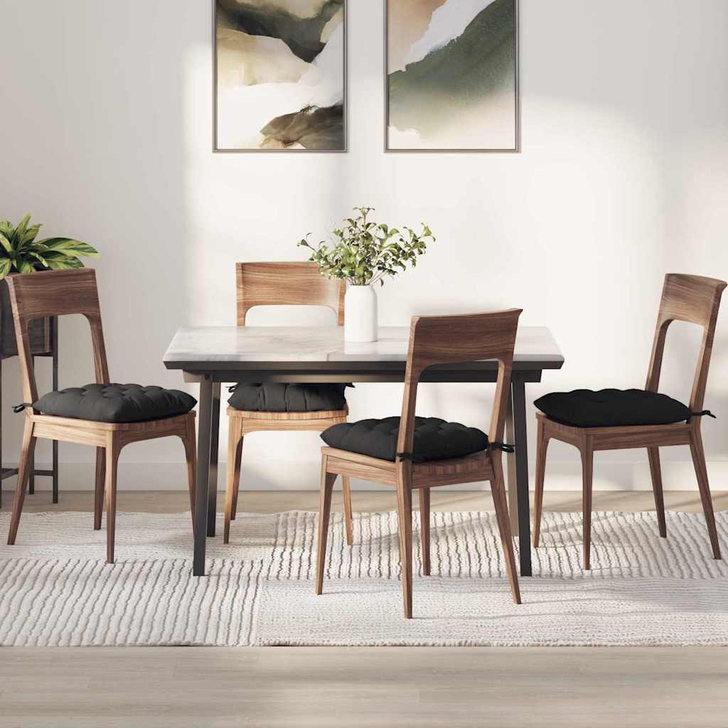 Jastučići za sjedenje 4 pcs Crna 40 x 40 x 6 cm Mikrofibra