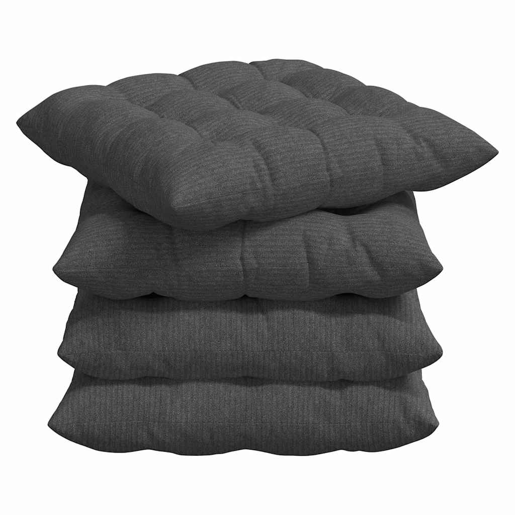 Jastučići za sjedenje 4 pcs Tamno siva 40 x 40 x 6 cm