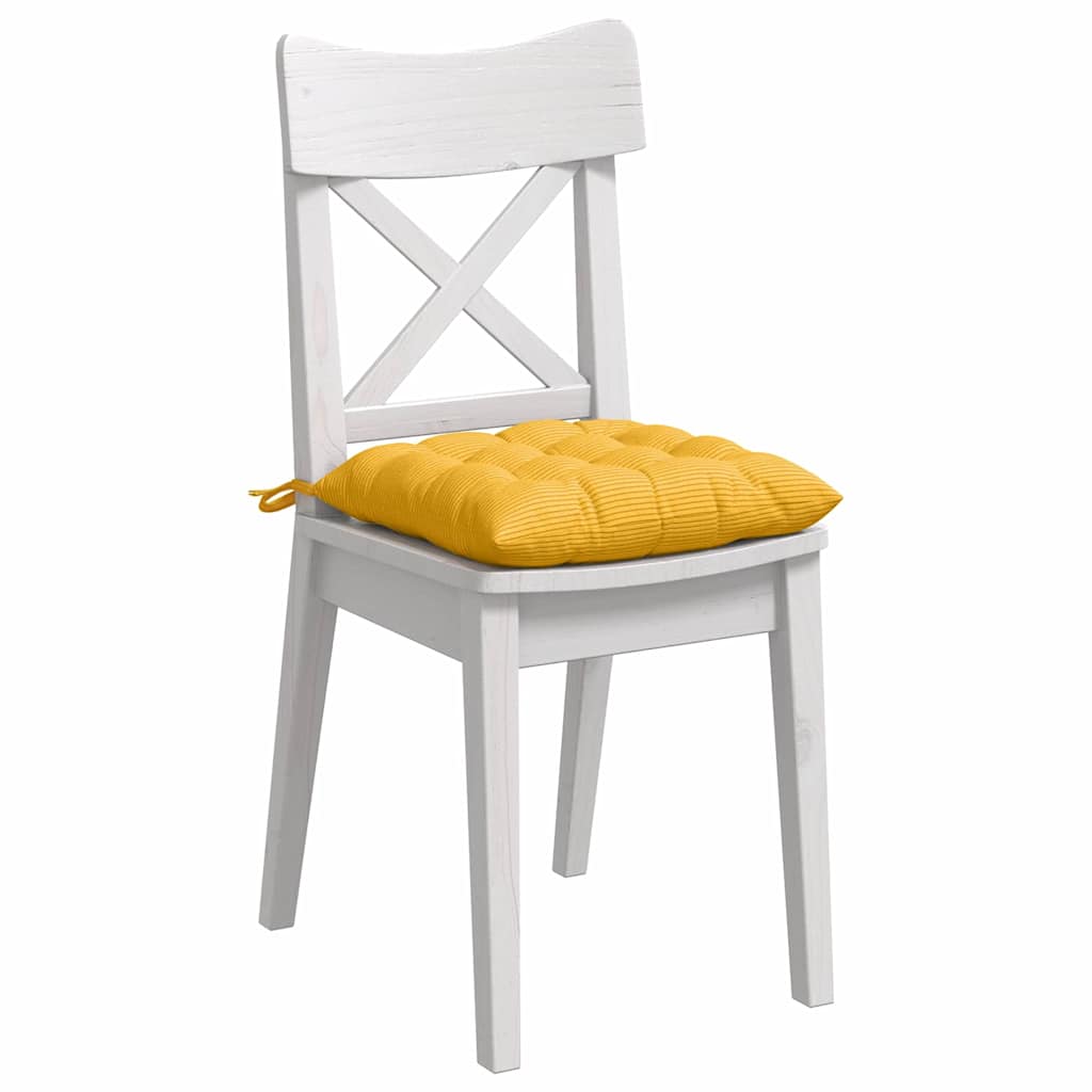 Jastučići za sjedenje 4 pcs Svijetlo žuta 40 x 40 x 6 cm