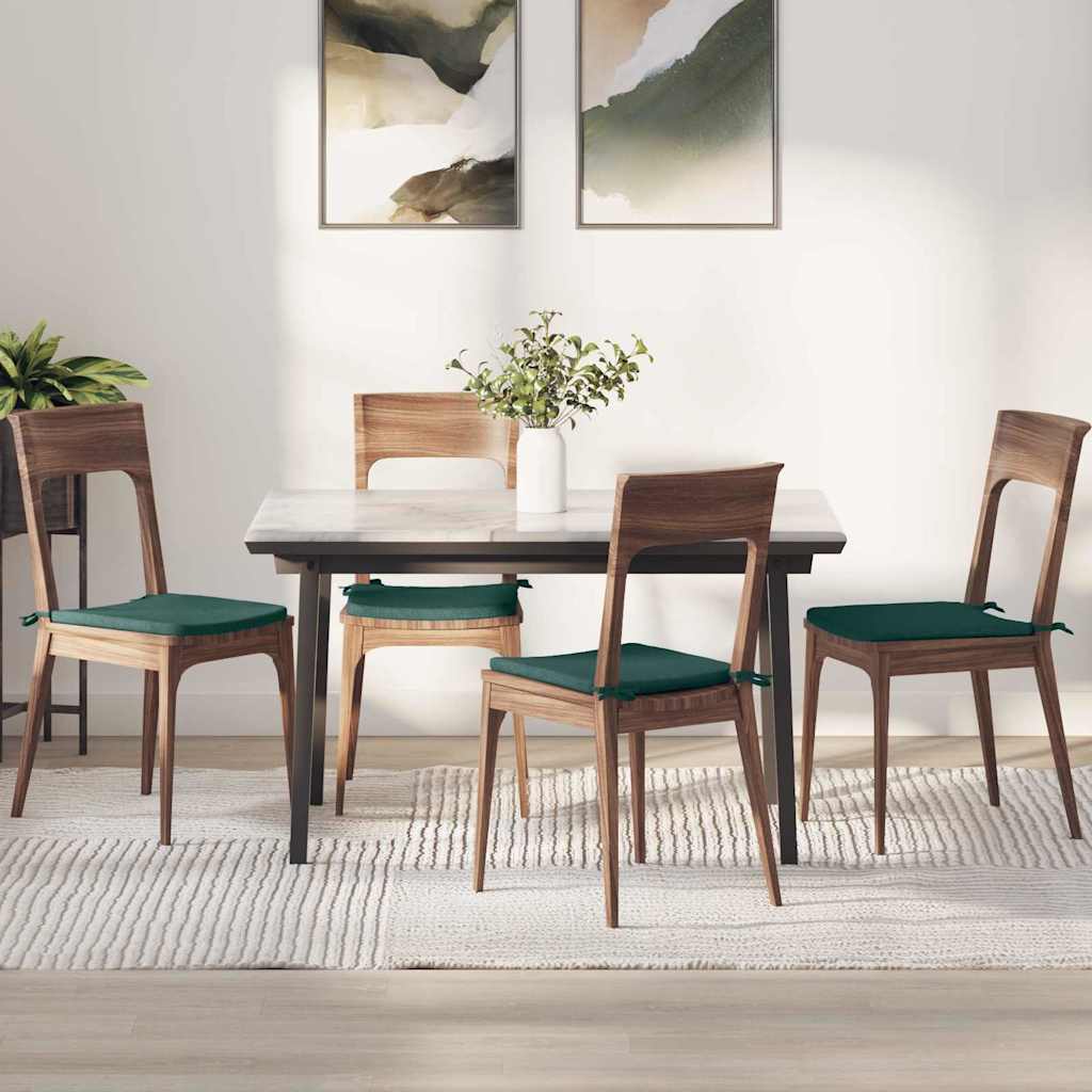 Jastučići za sjedenje 4 pcs Tamnozelena 40 x 40 x 3 cm tkanina