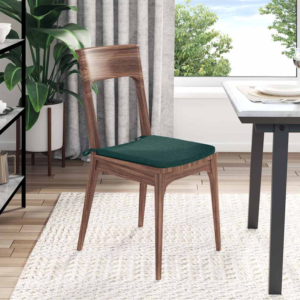 Jastučići za sjedenje 4 pcs Tamnozelena 40 x 40 x 3 cm tkanina