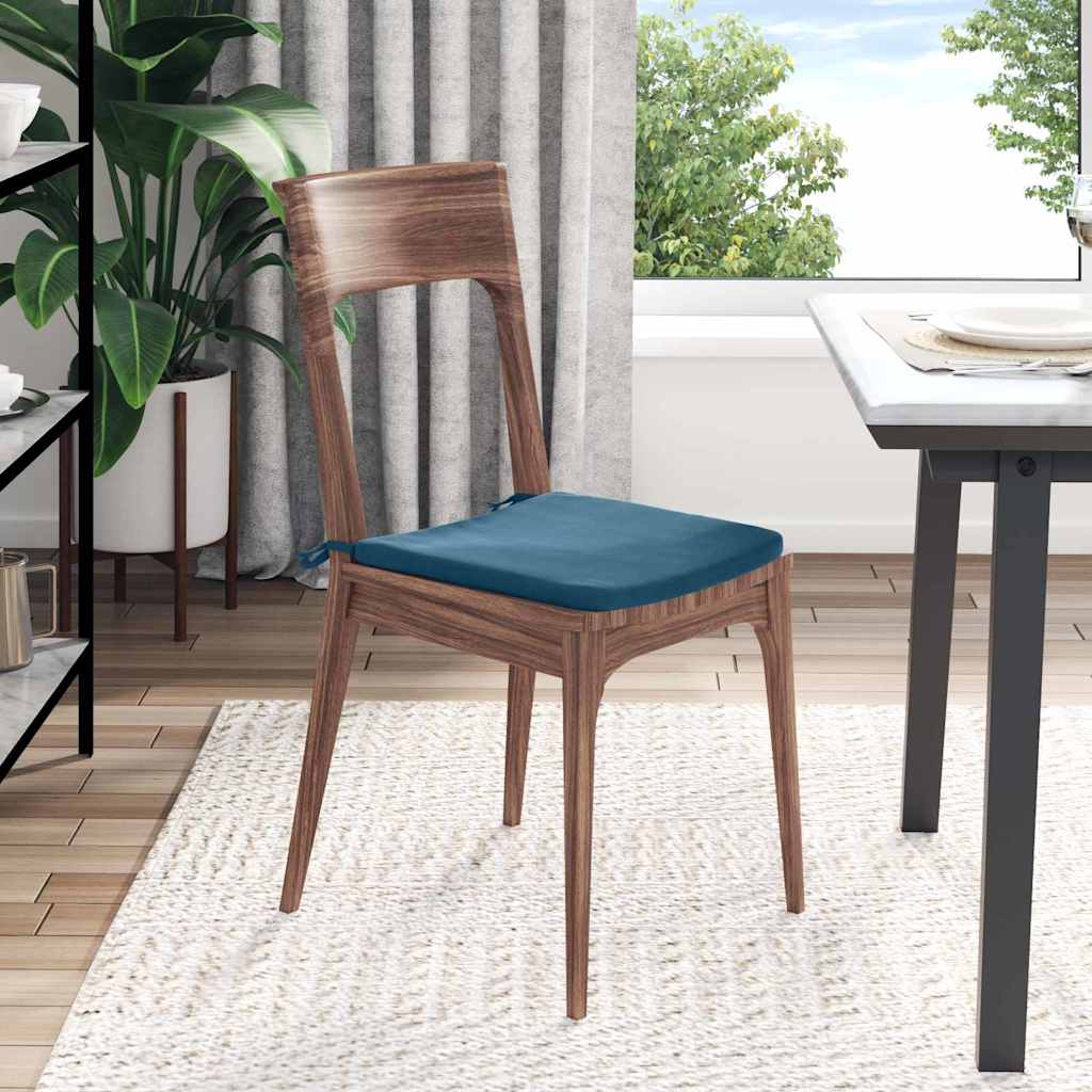 Jastučići za sjedenje 4 pcs Plava 40 x 40 x 3 cm Baršun