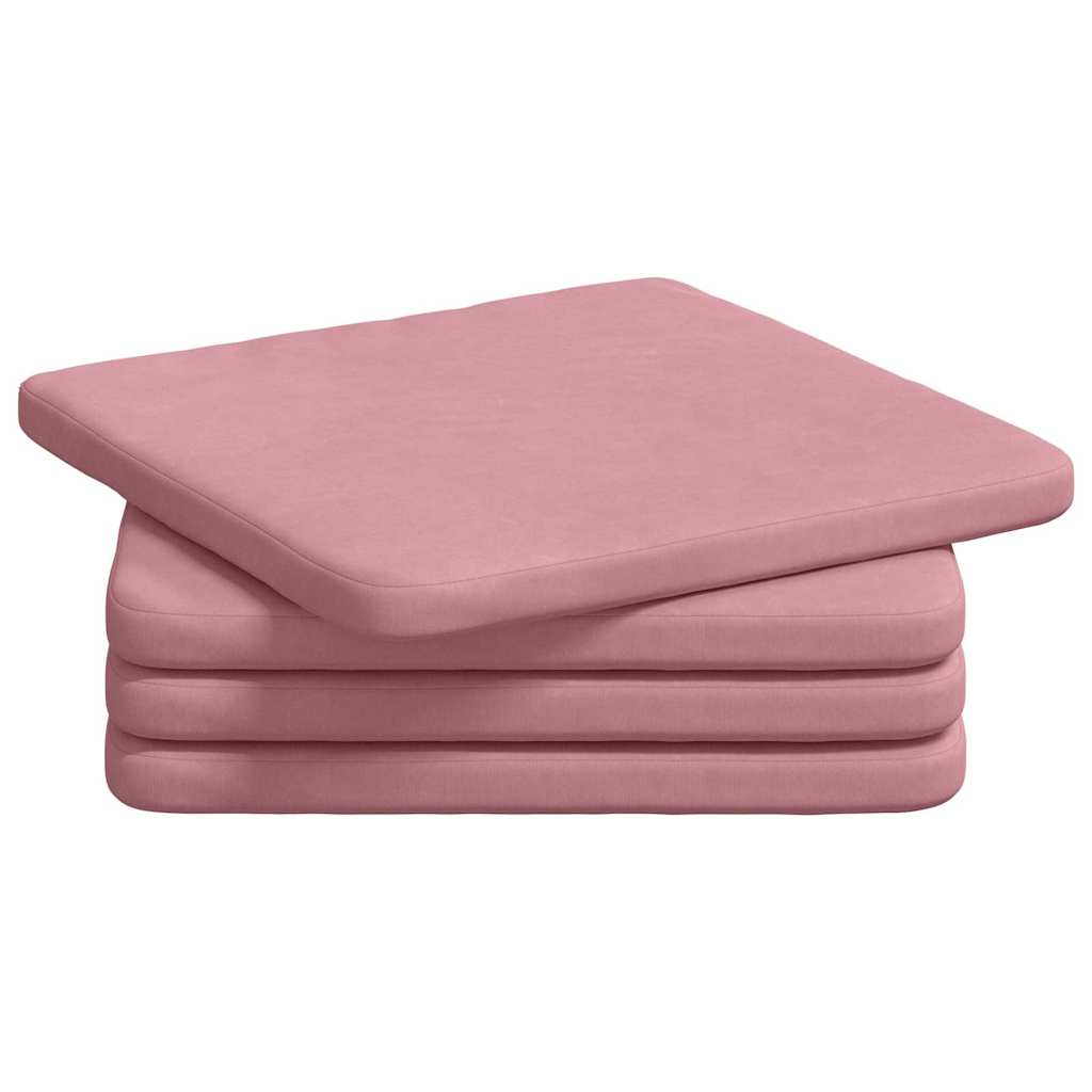 Jastučići za sjedenje 4 pcs Ružičasta 40 x 40 x 3 cm Baršun