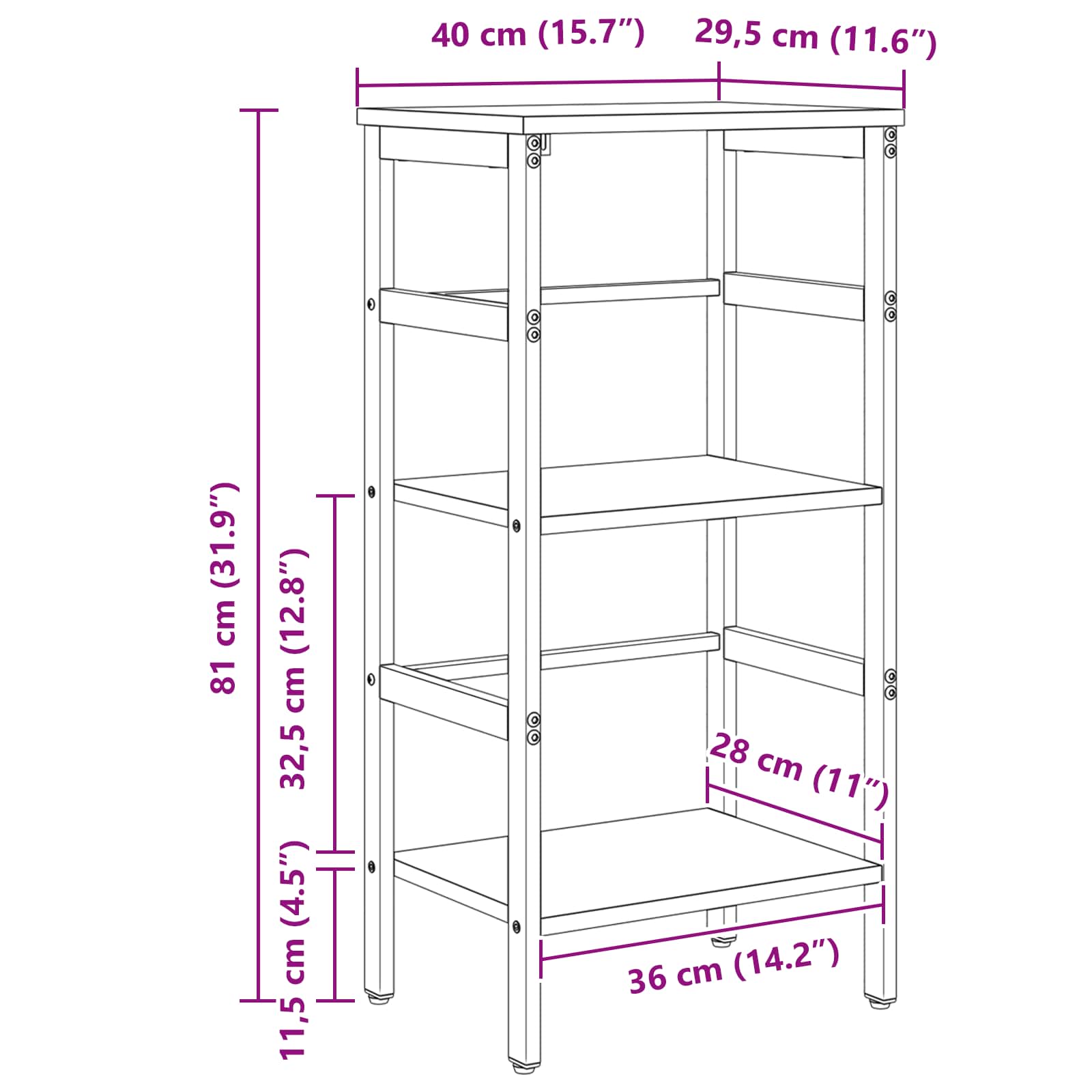 Polica Siva Sonoma 40 x 29,5 x 81 cm Konstruirano drvo