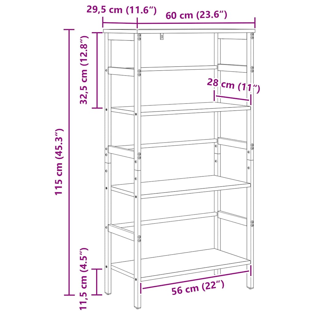 Polica Staro drvo 60 x 29,5 x 115 cm Konstruirano drvo