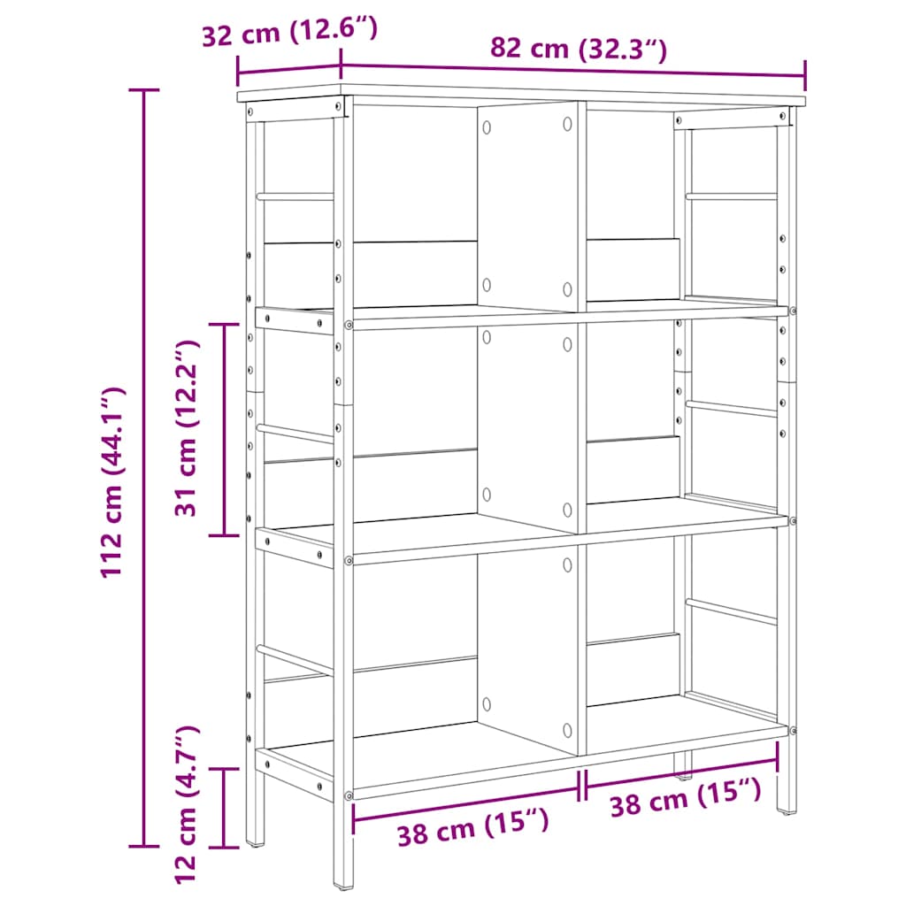 Polica Sonoma hrast 82 x 32 x 112 cm Konstruirano drvo