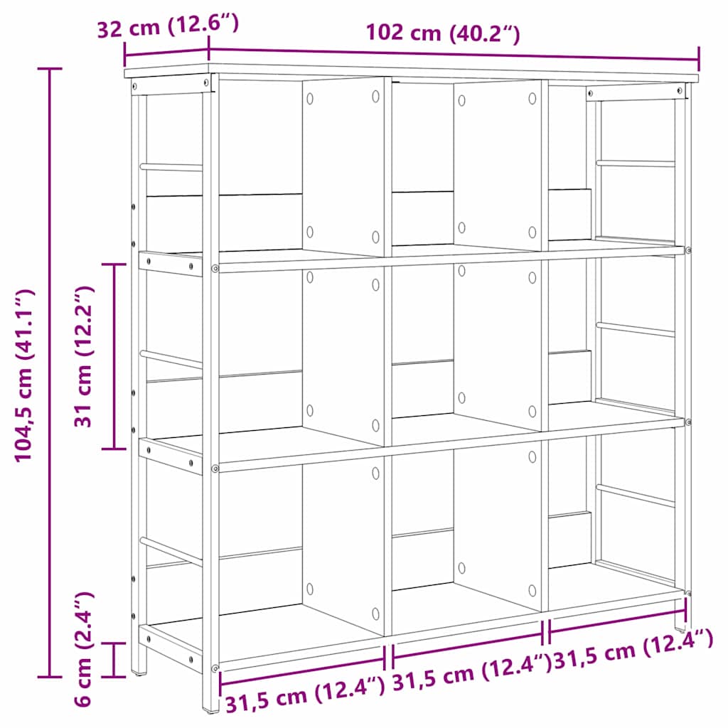 Polica Sonoma hrast 102 x 32 x 104,5 cm Konstruirano drvo