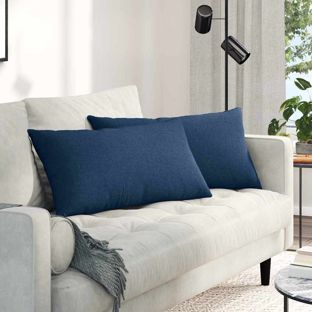 Jastučići za sofu 2 pcs Plava 80 x 40 cm tkanina