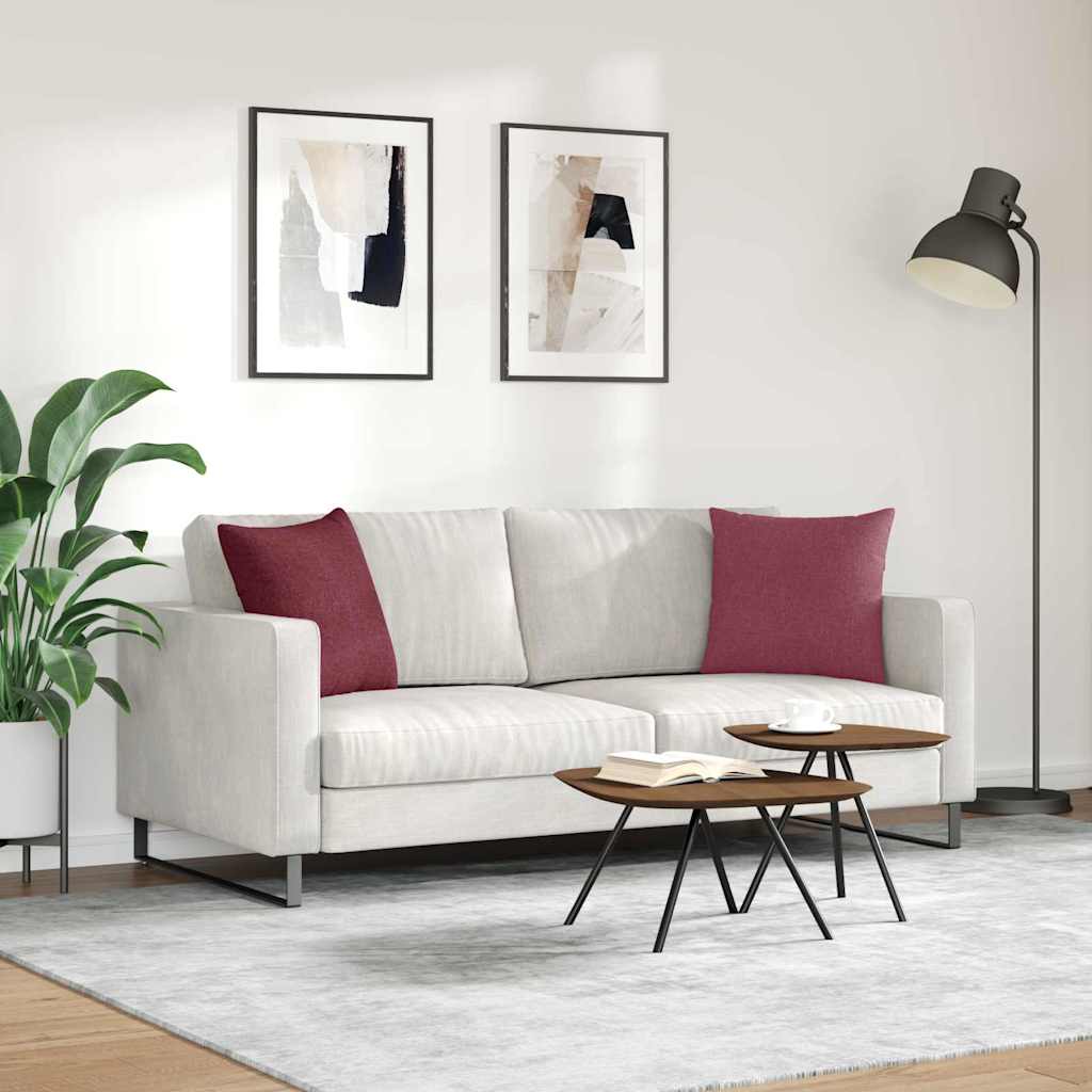 Jastučići za sofu 2 pcs Vinska crvena 45 x 45 cm tkanina