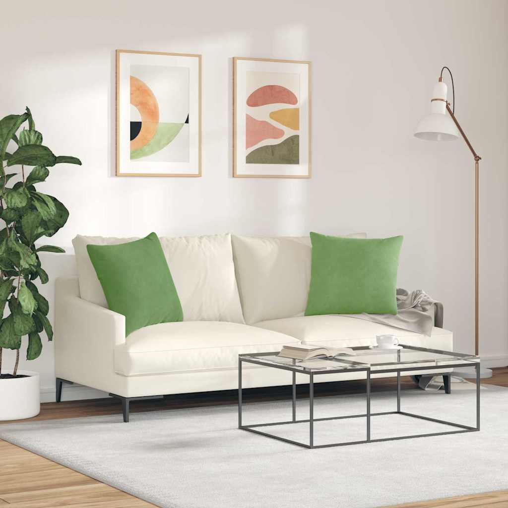 Jastučići za sofu 2 pcs Svijetlo zelena 50 x 50 cm