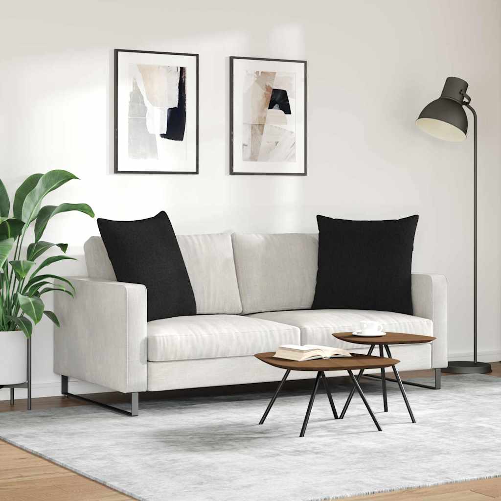 Jastučići za sofu 2 pcs Crna 60 x 60 cm tkanina